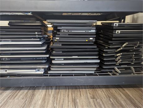 Lot of 119 Mixed Laptops - 4GB-64GB RAM, 114 w/ Drives - Lenovo, Dell, HP, ASUS