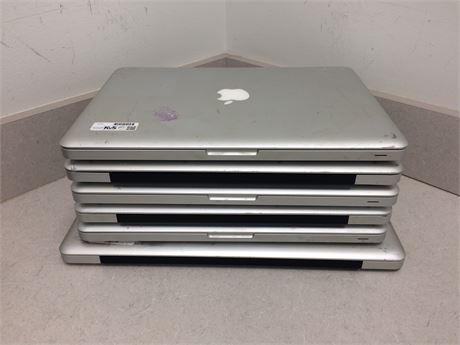 Lot of 6 MacBooks Pros - 2x 2012, 1x 2011, 1x 2010, 2x 2009