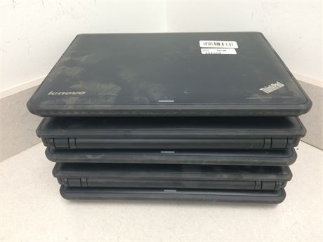 Lot of 5 Lenovo ThinkPads - 3 X140Es, 2 X131Es, NO OS