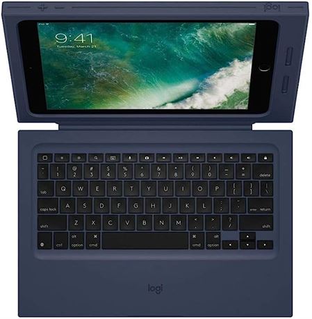 Logitech Rugged Protection Case and Keyboard for iPad 5th/6th Gen - Navy Blue